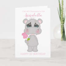 Première fille Anniversaire jolie photo d'hippo ro
