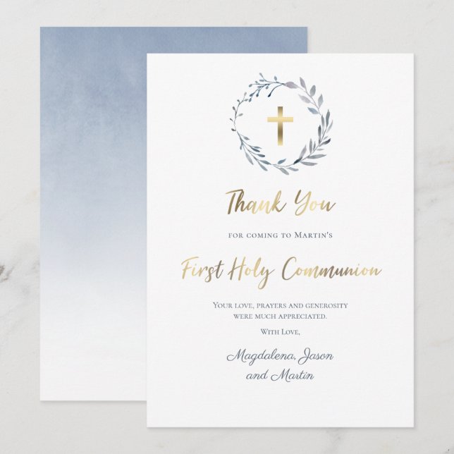 Carte Première Sainte Communion (Devant / Derrière)