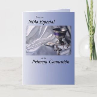 Carte Première sainte communion de garçon dans
