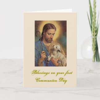 Carte Première sainte communion - pour des félicitations