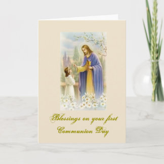 Carte Première sainte communion - pour des félicitations