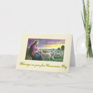 Carte Première sainte communion - pour des félicitations