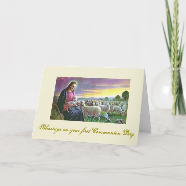 Carte Première sainte communion - pour des félicitations (Devant)