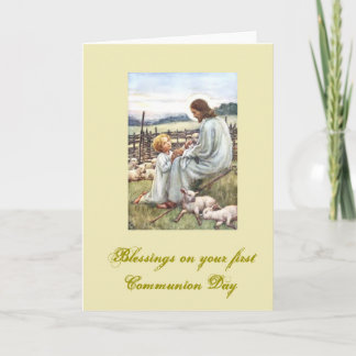 Carte Première sainte communion - pour des félicitations