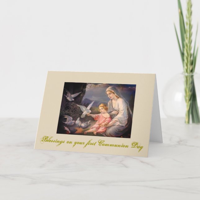 Carte Première sainte communion pour la fille et le (Devant)