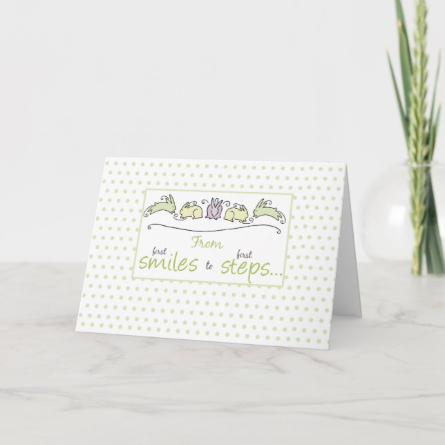 Carte Premiers sourires à la première étape bébé (Devant)
