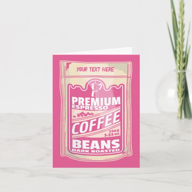 Carte Premium espresso café haricots rose nourriture pop (Devant)
