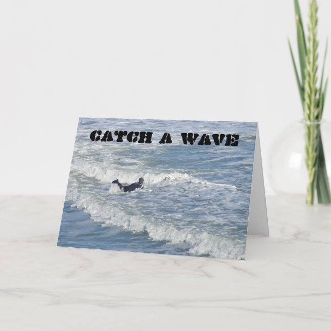 CARTE PRENDRE UNE VAGUE/AVOIR UN ANNIVERSAIRE COOL (Devant)