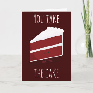 Carte Prenez le gâteau Merci de dessert de Velours rouge