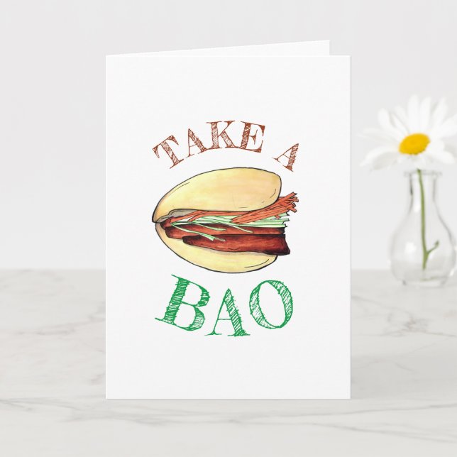 Carte PRENEZ UN BAO Pork Belly Bun Chinese Taiwanese Foo (Petite plante)
