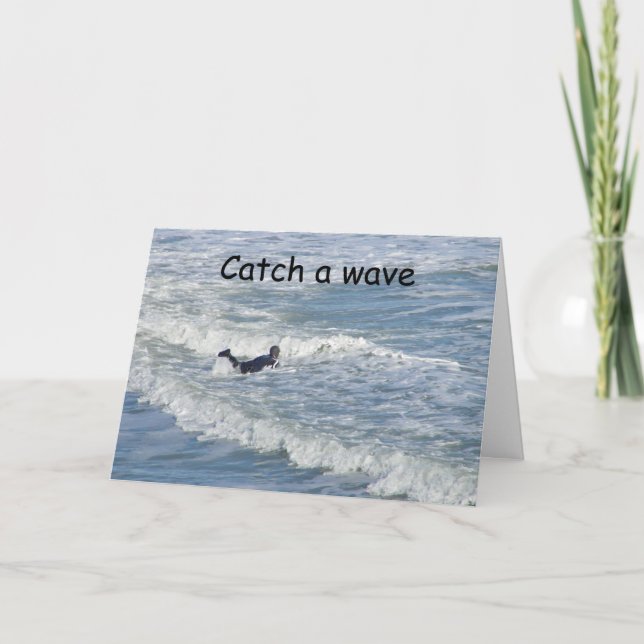 CARTE PRENEZ UNE VAGUE / AVEZ UN **ANNIVERSAIRE COOL** (Devant)