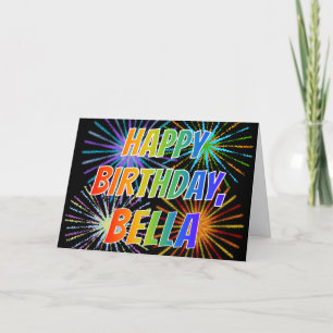 Carte Prénom "BELLA" Fun "HEUREUX ANNIVERSAIRE"