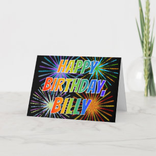 Carte Prénom "BILLY" Fun "HEUREUX ANNIVERSAIRE"