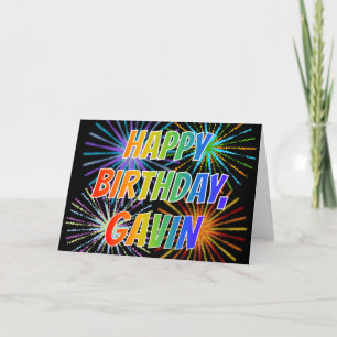 Carte Prénom "GAVIN" Am "Joyeux Anniversaire"