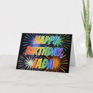 Carte Prénom "JADA" Fun "HEUREUX ANNIVERSAIRE"