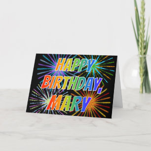Carte Prénom "MARY" Fun "HEUREUX ANNIVERSAIRE"