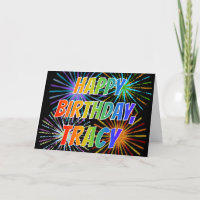 Prénom "TRACY" Fun "HEUREUX ANNIVERSAIRE"