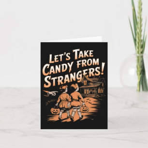 Carte Prenons des bonbons à des étrangers Vintage Hallow