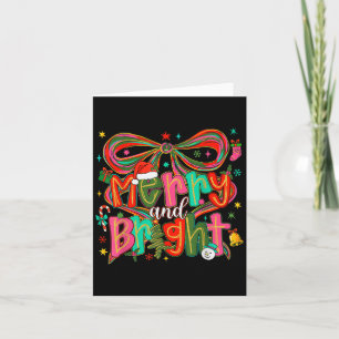 Carte Préparatifs de Noël Coquette Arc Rose Joyeux Et Lu