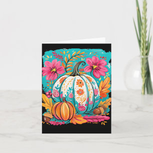 Carte Preppy Floral Automne Citrouille de l'automne Than