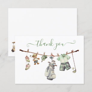 Carte Preppy Golf Clothesline Merci Note