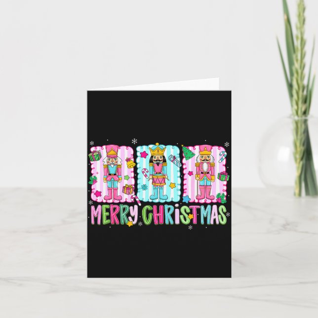Carte Preppy Merry Christmas Cute Nk Nutcracker Girl Wom (Devant)