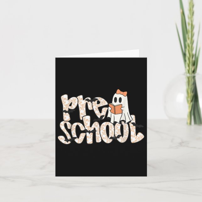 Carte Preschool Teacher Halloween Ghost Teacher Reading  (Devant)