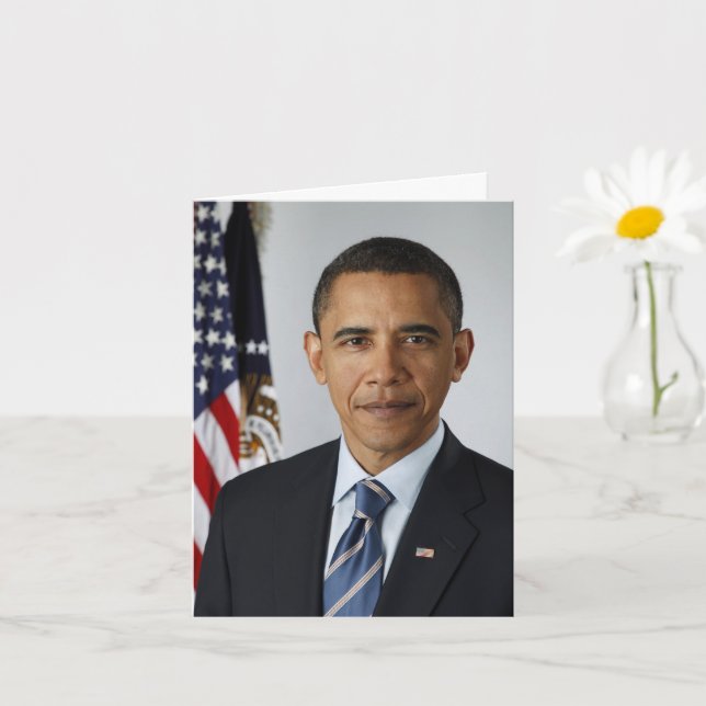 Carte Président Barack Obama 1er mandat Photo Anniversai (Petite plante)