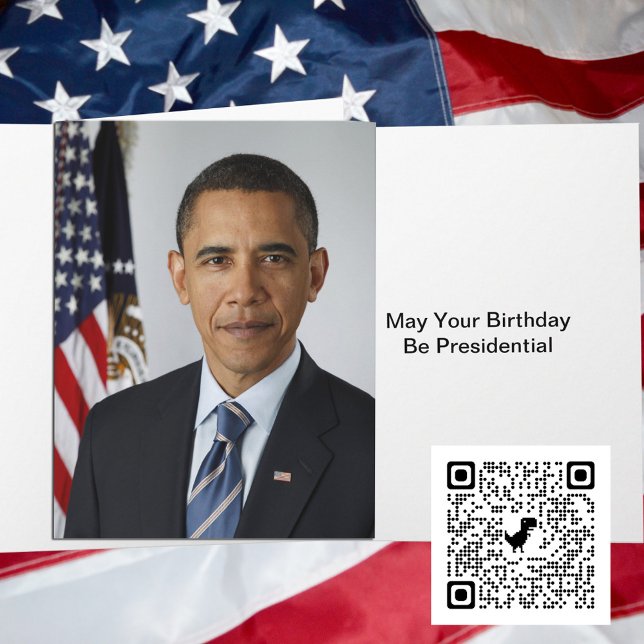 Carte Président Barack Obama 1er mandat Portrait Anniver (President Barack Obama 1st Term Portrait Birthday Card)