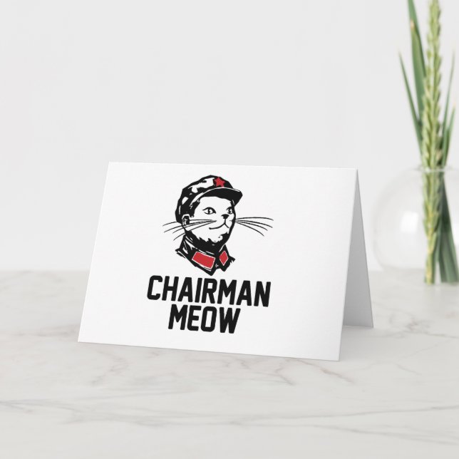 Carte Président Meow (Mao) Design (Devant)