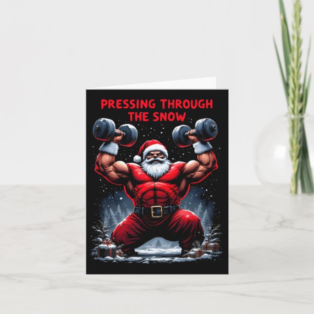 Carte Presser à travers la neige Père Noël Gy Noël (Devant)