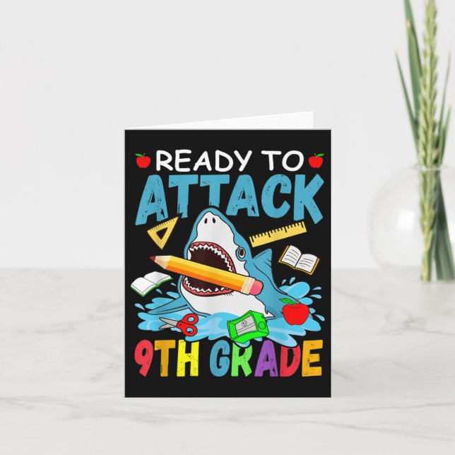 Carte Prêt À Attaquer 9E Année Retour À L'École Requin N (Devant)