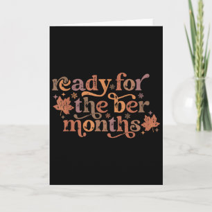 Carte Prêt pour les mois Ber Mignon Automne Noël Fal