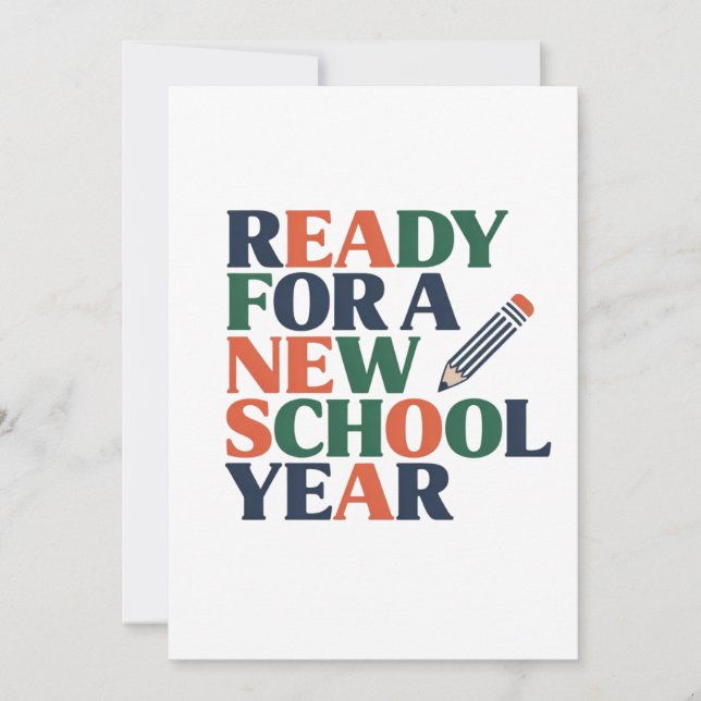Carte Prêt pour une Nouvelle Année Scolaire (Devant)