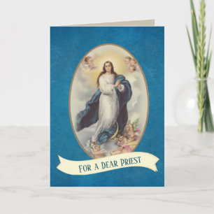 Carte Prêtre catholique Paroles d'encouragement Vierge M