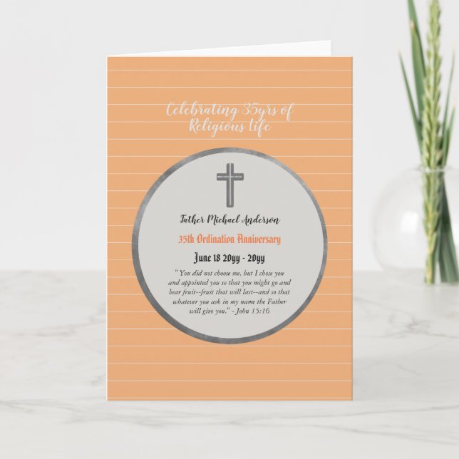 Carte Prêtre d'Ordination du 35e anniversaire - N'IMPORT (Devant)
