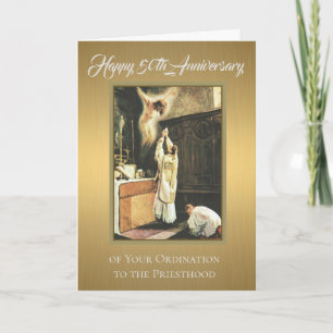 Carte Prêtre d'Ordination du 50e anniversaire à l'autel