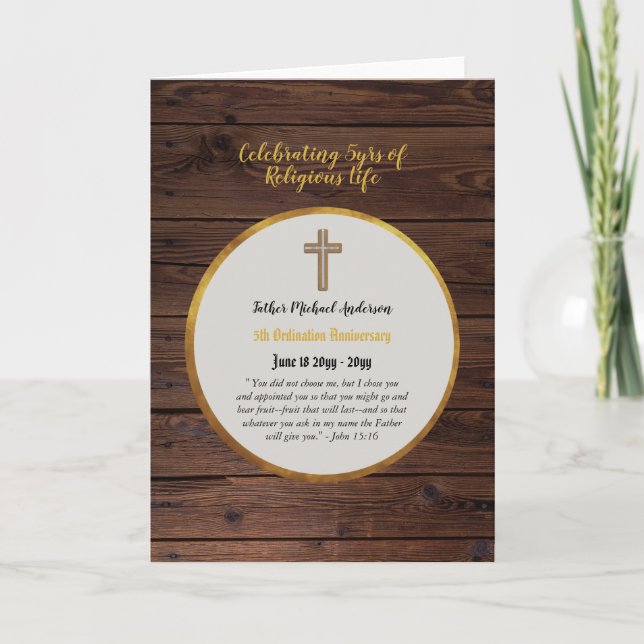 Carte Prêtre d'Ordination du 5e anniversaire - N'IMPORTE (Devant)
