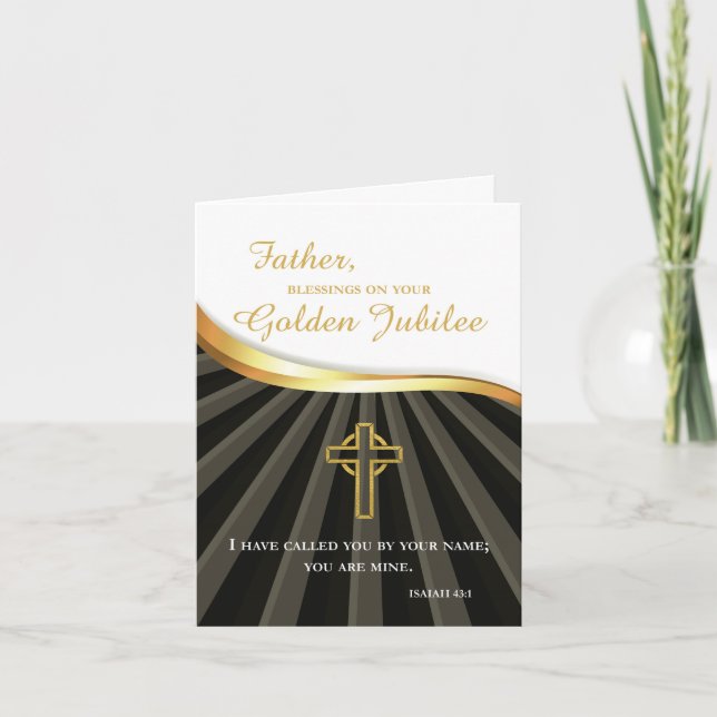 Carte Prêtre Jubilé d'or de l'Ordination 50 ans (Devant)