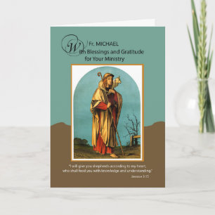 Carte Prêtre Nom personnalisé Merci pour le ministère Be