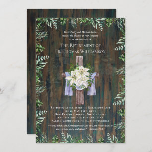 Carte Prêtre Pasteur diacre Ministre Lys de retraite