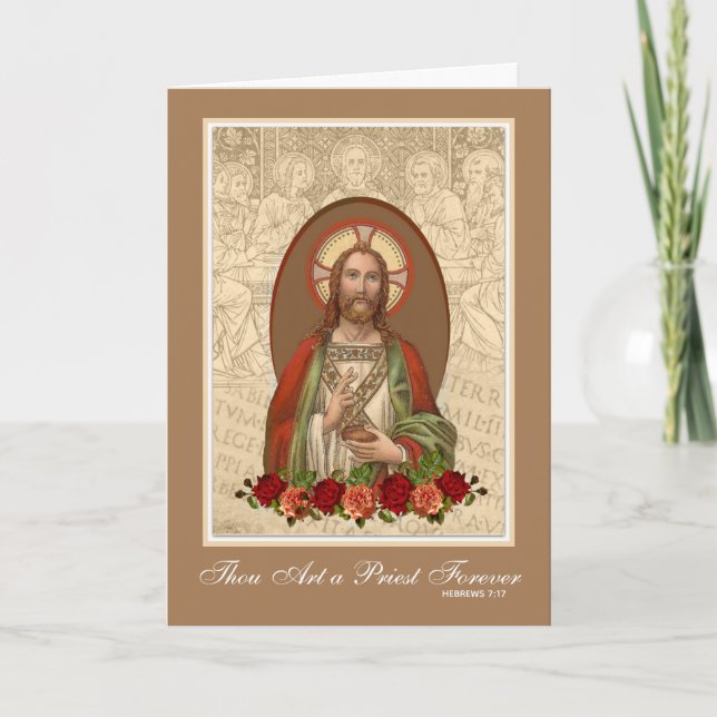 Carte Prêtrise Anniversaire Prêtre Ordination Jésus (Devant)