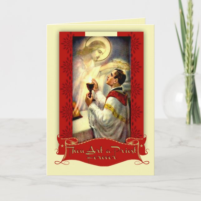 Carte Prêtrise Anniversaire Prêtre Ordination Jésus (Devant)