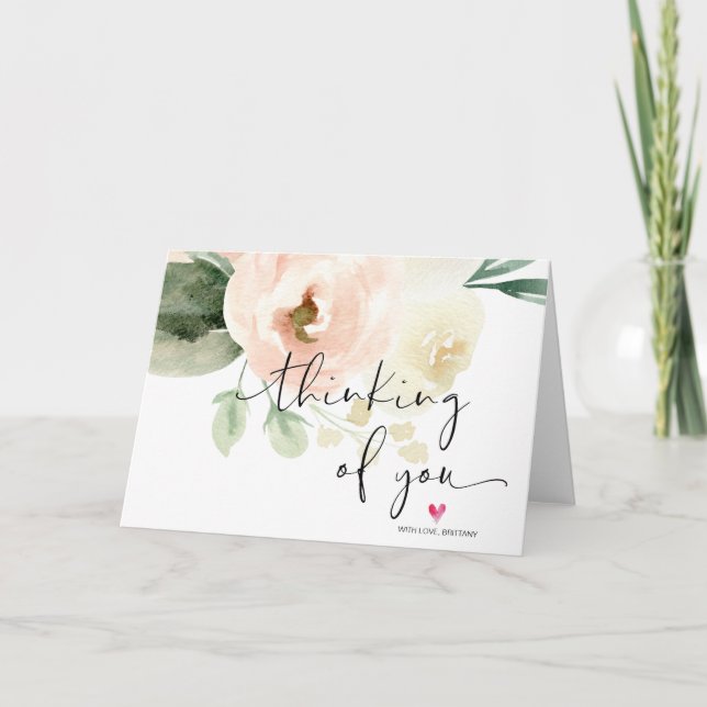 Carte Pretty Floral Penser à votre sympathie Je vous man (Devant)