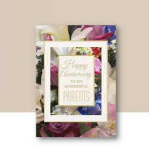 Carte Pretty! Happy Anniversary to Parents greeting card