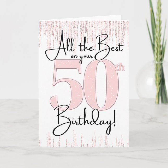 Carte Pretty in Pink pour 50e anniversaire (Devant)