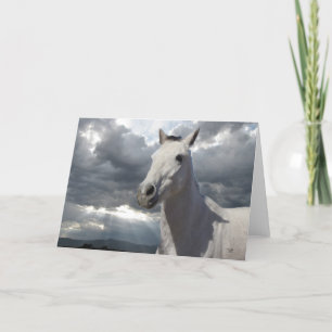 Carte Pretty Little Grey Pony avec de grands yeux - Blon