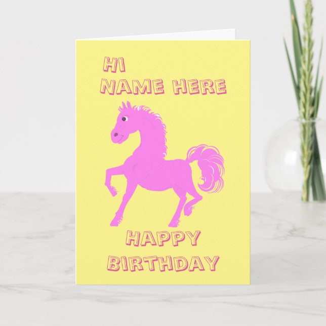 Carte Pretty Pink Pony, Filles (Devant)
