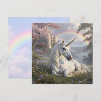 Carte Pretty Unicorn, Castle and Rainbow 