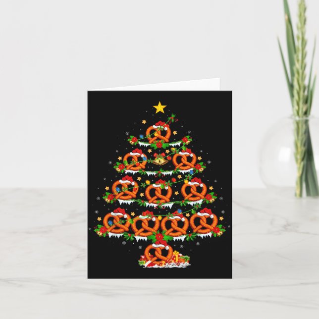 Carte Pretzel Lover Xmas Lighting Pretzel Christmas Tree (Devant)